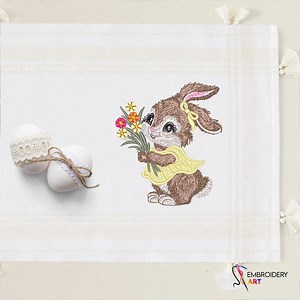 Floral Bunny Embroidery Design: Rabbit Pattern File (instant Download - Etsy