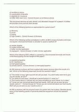 CCMA Practice Exam Questions and Answers 20233919