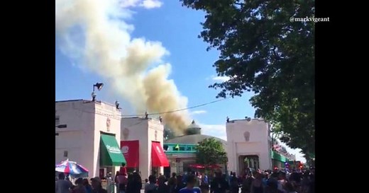 Carousel roof catches fire at New York amusement park
