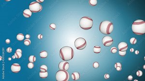 4K Baseball ball throw in Motion on Green Screen. Loop soccer ball 3d Animation. National American sports equipment. Baseball practice and infield exercise, game sport concept