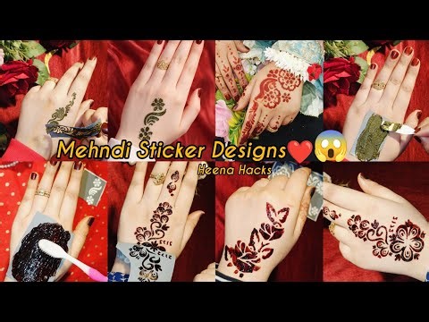 Mehndi Sticker ❤️😱 | how to make mehandi ka designs trick | top 7 Henna stencils मेहंदी ट्रिक 🔥🥳
