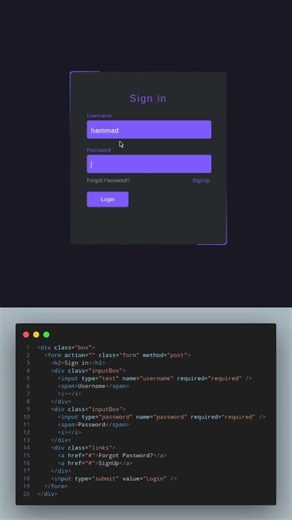 🔥 Animated Login Page using HTML & CSS Only 😍 | Clean & Modern UI Design 💻✨