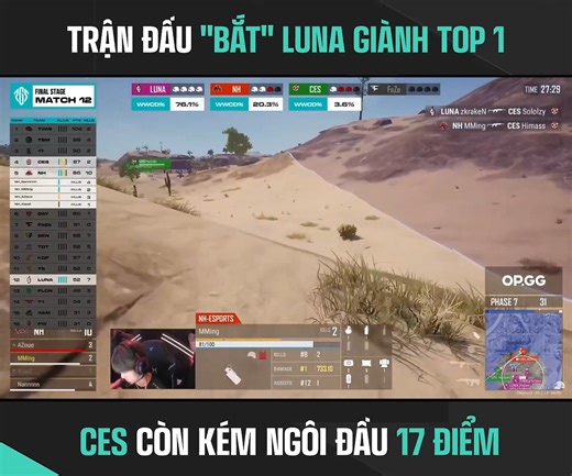 🏆 [Highlights PGS 6] CK Trận 12: Trận đấu "bắt" LUNA giành Top 1 - CES còn kém ngôi đầu 17 điểm 🏆 16 đội tuyển tham dự Chung Kết PGS 6: 🇻🇳 TDT Esports (APAC) 🇻🇳 CERBERUS Esports (APAC) 🇹🇭 Theerathon Five (APAC) 🇹🇭 DayTrade Gaming (APAC) 🇹🇭 FW Esports (APAC) 🇨🇳 Four Angry Men (Trung Quốc) 🇨🇳 NH-Esports (Trung Quốc) 🇨🇳 17Gaming (Trung Quốc) 🇰🇷 KWANGDONG FREECS (Hàn Quốc) 🇰🇷 Gen.G (Hàn Quốc) 🇰🇷 T1 (Hàn Quốc) ⭐ Twisted Minds (EMEA) ⭐ FaZe Clan (EMEA) ⭐ Team Falcons (Châu Mỹ) 