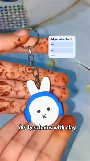 Diy Miffy Keycharm *.° #diy#claycraft #clayart #artandcraft#cute #community #ytshorts#keychain