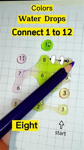 Genius connect 1 to 12 Number? 🧠 #waterdrop #mathgame #shorts #coolmath #learningnumbers