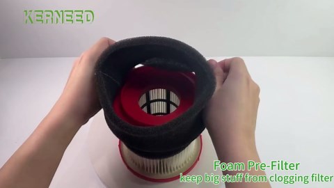 2 Pack 49-90-1900 HEPA Filter Compatible with Milwaukee Cordless M18 Vacuum 0780-20 0880-20, with 4 Foam Sleeve Filters & 1 Brush