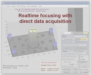 Real-time focusing with Imatest Master direct data acquisition