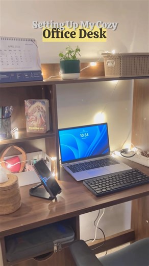 Setting up my Cozy Office Desk #trending #viral #wfh #corporatelife #desksetup #office #shorts