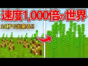 【マイクラ統合版】爆速で全てが成長する！速度1,000倍世界の設定のやり方【PE/PS4/Switch/Xbox/Win10】ver1.16