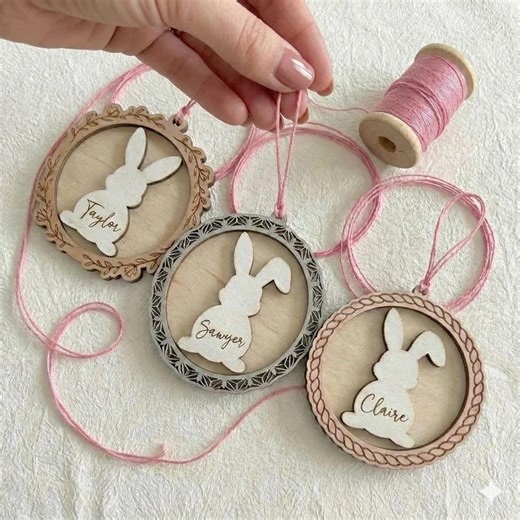 Easter Bunny Spring Gift Tag SVG: Laser Cut File SVG, DXF (digital Download) - Etsy