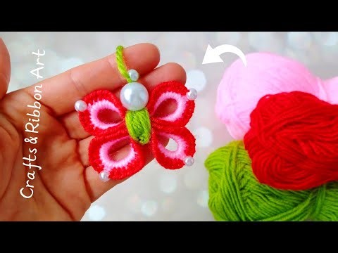 It's so Beautiful ☀️ Superb Butterfly Making Idea with Yarn- You will Love It- DIY Butterfly Keycain