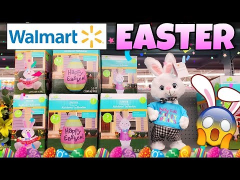 NEW EASTER Decorations at Walmart 2022 Giant Bunny Blow Ups! #inflatables #walmart
