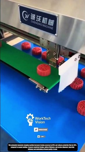 Automated mooncake stamping and forming process in precision food production