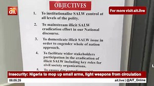 Insecurity: Nigeria to mop up small arms, light weapons from circulation | AIT Online