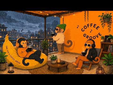 Rainy Balcony Coffee Groove 🌧️☕ | Smooth Jazzhop Music for Work & Cozy Cafe Time | Chill Playlist