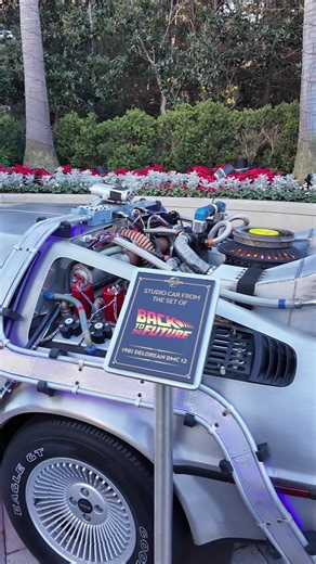 Doc Browns Time Machine used on the set of Back to the Future displayed at Universal Studios Hollywood in the Studio Tour entrance #bttf #backtothefuture #unistudios #universalstudioshollywood #moviemagic