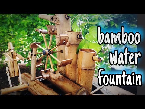 how to make AMAZING bamboo water fountain with water wheel / water fountain / at home