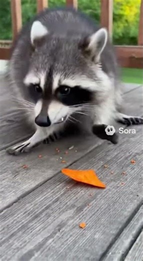 Ai Racoon Eats Hot Chip And Crashes Out