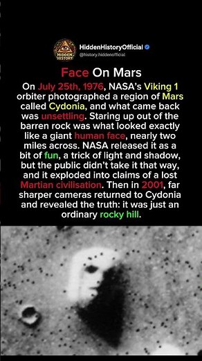 The Day NASA Photographed A Face On Mars #history