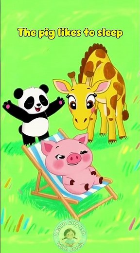Little Pig 🐷 Slowly English for Beginners | Cute Animal Sentences
