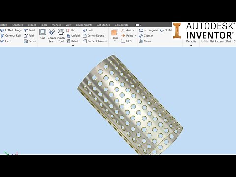 Autodesk Inventor Tutorial for Beginners - Perforated metal -Practice Part