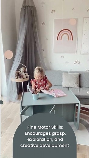 Montessori Table & Chair Set for Kids | Adjustable Wooden Furniture for Play & Learning