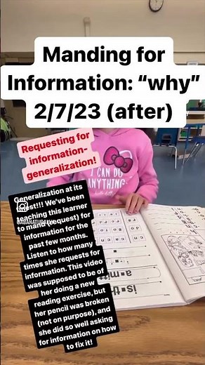 Manding for Information Before and After Teaching