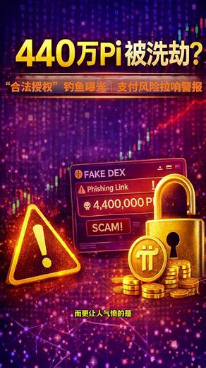 《紧急警报！超 440 万枚 Pi 被钓鱼转走，Pi Network 被迫关闭支付入口？》 #PiNetwork #Pi币 #PiCoin #钓鱼骗局 #DEX诈骗 #区块链安全 #Pi生态
