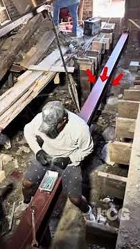 Installed Steel I-Beams In Old Abandoned House | Construction Renovation