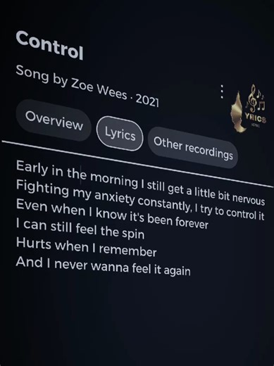 Control 🎧🎵🎶 #control #zoewees #song #music #lyricssong9911