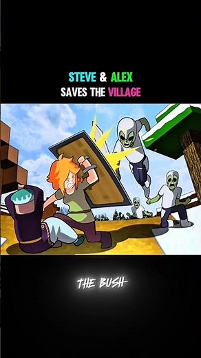 😱 STEVE & ALEX SAVES VILLAGE 💀 #minecraft #shortsfeed #letestupdate #delhipolice #shorts