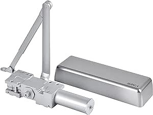 SOPHIA Automatic Door Closer Heavy Duty, Commercial Grade 1, Adjustable Spring Size 1-6 for High Traffic, ADA Compliant & UL Listed, Door Hydraulic Closer, Backcheck & Delayed Action, Silver