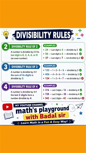 DIVISIBILITY RULES OF 2, 3 AND 4 #maths #ytshorts #rsaggarwalclass10maths