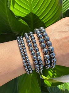 Hematite Bracelet, 4mm, 6mm, 8mm Bead Stretch Bracelets, Premium Natural Gemstone Jewelry, Premium Grade Stone, Unisex Bracelet, Wholesale - Etsy