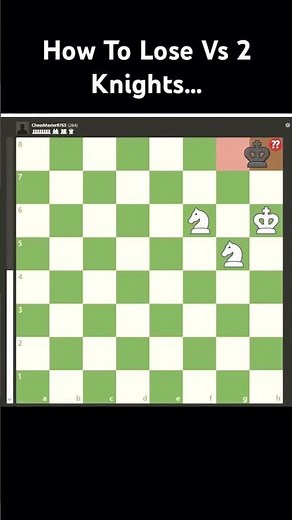 How to Get Checkmated against 2 knights!! #chess #checkmate