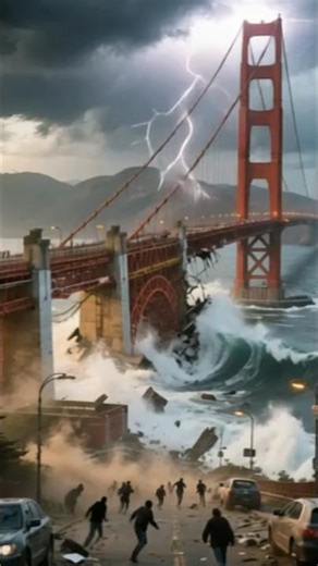 😱 GOLDEN GATE COLLAPSES! Massive Earthquake & Tsunami Devastate San Francisco Icon! 🌉🇺🇸