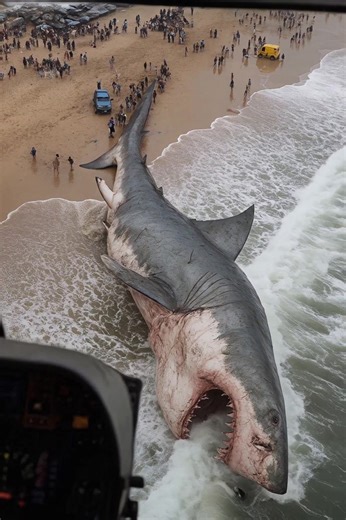 🚨🦈 MEGALODON FOUND STRANDED ON REMOTE AUSTRALIAN ISLAND! 🚨🦈 🌏 Location: Unnamed inhabited island off Australia's east coast. 🚁 • Incredible aerial footage captures a jaw-dropping moment as a helicopter surveys a gigantic Megalodon shark that mysteriously washed ashore! Measuring an estimated 60 feet long, this prehistoric marine predator, believed extinct for millions of years, has sent shockwaves around the globe. 🌊 🚨 #megalodon #shark #Shark #sharkweek #breakingnews #BreakingNews #aust