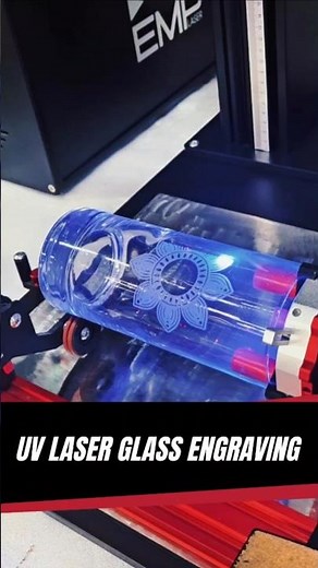 EMP UV Galvo Laser Engraves Stunning Floral Mandala on Glass
