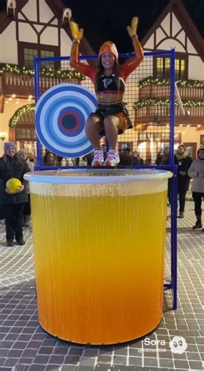 Marisol and Andrea in the dunk tank in Leavenworth Washington