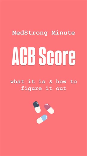 Dr. Donna Bartlett, PharmD, BCGP, FASCP on Instagram: "🧠 Do you know your ACB Score? 💊 ACB (anticholinergic burden) scores show your risk of side effects from how your medications interact. These side effects can include falls, cognitive decline, increased heart rate, and more. ✅ Checking your ACB score is easy! With a quick google search for an “ACB calculator” you can input your medications and see where you’re at. 🥅 The goal is for your ACB score to be under 3. If it’s higher than 3, you m