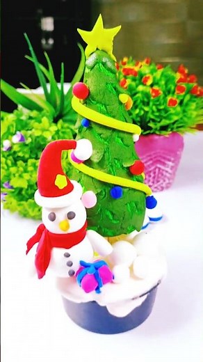Snowman & Christmas Tree DIY #diy #clayart #marrychristmas #christmas #craft #snowman #diyideas