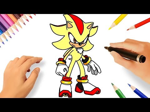 HOW TO DRAW SONIC SUPER SHADOW STEP BY STEP ⚡