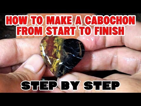 Lapidary Process | How to Make a Petrified Wood Cabochon Heart Shaped (Full Process) #cabochon