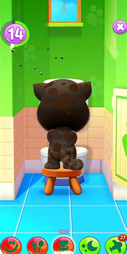 My Talking Tom Tiolet #shorts#youtubeshorts #shortsfeed #cat #tiolet#kitten