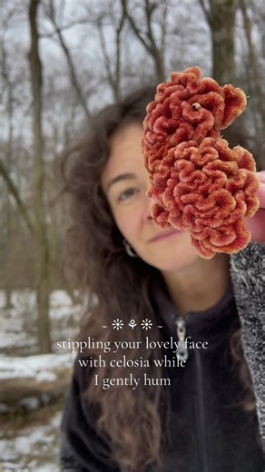 Stippling Face with Celosia for Calming ASMR Experience