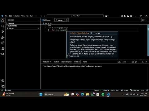 Star pattern coding python tutorial for beginners #coding #python #trending #viralvideos