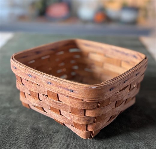 Vintage Longaberger Berry Basket, Handwoven Square Storage, 1998 - Etsy