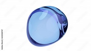 Abstract 3d animation of a water bubble, 4k video, loop