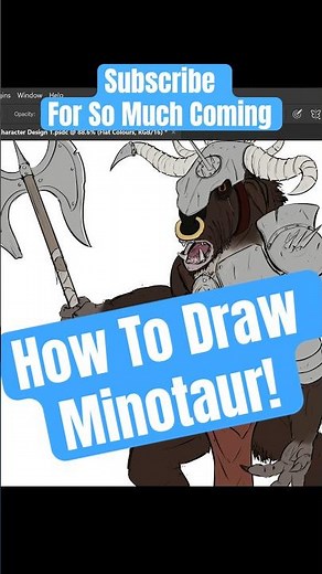 How To Draw Minotaur! 🤘🏻#howtodraw #artinstruction #drawing #digitalart