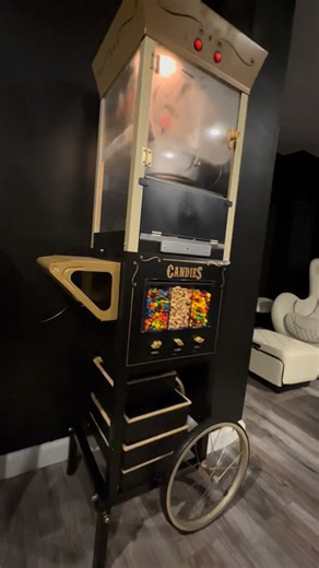 Gilla Leigh Home Designs on Instagram: "This is a must have for any home theater or movie room. Or just a family room , where you watch movies with your family. The holidays are just around the corner. That means fun family movie nights . Watching your favorite Christmas movies. Curled up with a cozy blanket and eating popcorn. This amazing nostalgia old fashioned popcorn machine is so fun. It pops fresh hot popcorn in seconds. It also comes with a built in candy dispenser. My family loves it ❤️